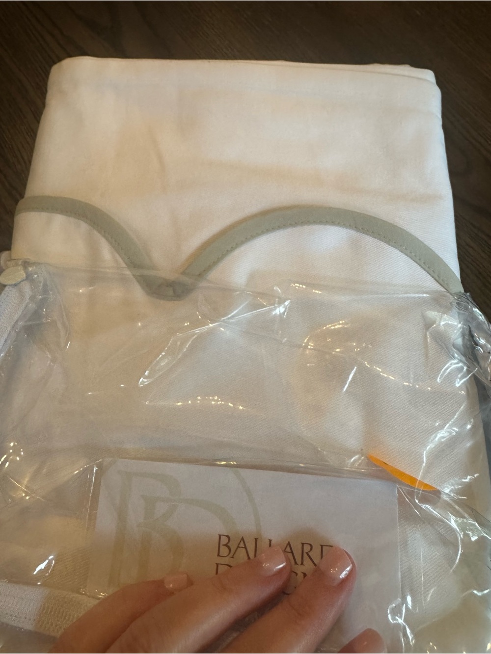 Ballard Designs Emma Bed Skirt with scalloped edge in color Spa - King Size